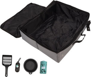 Produktbild von Reise Katzenklo Tragbar Auslaufsicher Zusammenklappbares Katzenklo mit Deckel für Reisen Camping