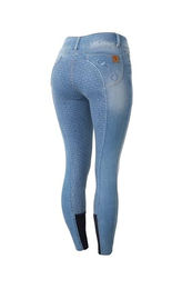 Reithose aus jeans Full Grip und hoher Bund Damen Horze Kaia – Bild 1 von 9