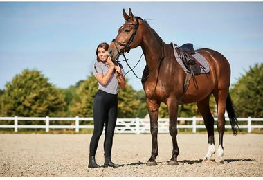 Produktbild von Reitleggings mit hoher Taille und Full Grip, Damen Catago Troy