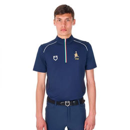 Reitpolo mit Reißverschluss italienische Flagge Equestro X FISE – Bild 1 von 7