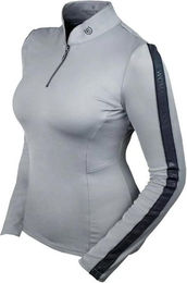 Produktbild von Reitshirt mit langen Ärmeln und 1/4-Reißverschluss für Frauen Equestrian Stockholm Power