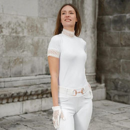 Produktbild von Reittunier-Polo mit langen Ärmeln, Damen Cavalliera Ariosa