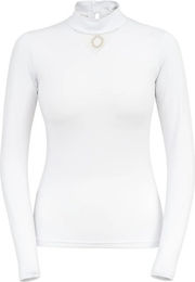 Produktbild von Reittunier-Polo mit langen Ärmeln, Damen Cavalliera Crystal Drop