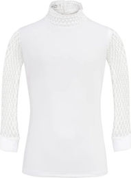 Produktbild von Reittunier-Polo mit langen Ärmeln, Mädchen Cavalliera Luxe