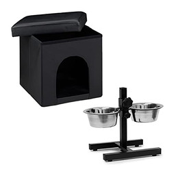 Produktbild von Relaxdays 2-teiliges Hundehaus mit Futterstation