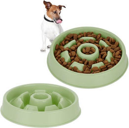 Produktbild von Relaxdays Anti-Schling-Napf 2er Set 550 ml grün - 2 x 550 ml