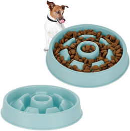 Produktbild von relaxdays Anti-Schling-Napf 2er Set blau 550 ml - 2 x 550 ml