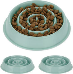 Produktbild von relaxdays Anti-Schling-Napf 3er Set blau 400 ml - 3 x 400 ml