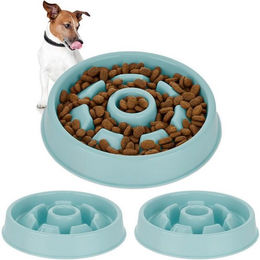 Produktbild von Relaxdays Anti-Schling-Napf 3er Set blau 550 ml - 3 x 550 ml