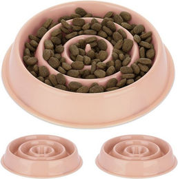 Produktbild von relaxdays Anti-Schling-Napf 3er Set rosa 400 ml - 3 x 400 ml