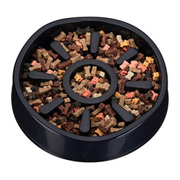 Produktbild von Relaxdays Anti Schling Napf Hund, Kunststoff, rutschfest, 900 ml, schwarz - 900 ml