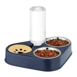 Produktbild von Relaxdays Doppelnapf mit Wasserspender für Katzen und kleine Hunde - 500 ml