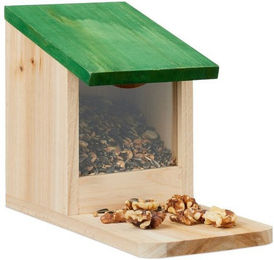 Produktbild von Relaxdays Eichhörnchen Futterhaus aus Holz - 1 Stk.