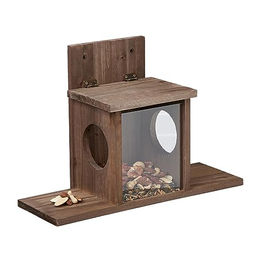 Produktbild von Relaxdays Eichhörnchen Futterhaus aus Holz mit 2 Eingängen - 1 Stk.