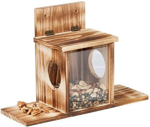 Produktbild von Relaxdays Eichhörnchen Futterhaus aus Holz mit 2 Eingängen - 1 Stk.