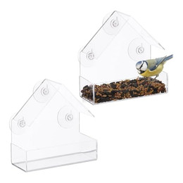 Produktbild von Relaxdays Fenster-Vogelfutterhaus 2er Set
