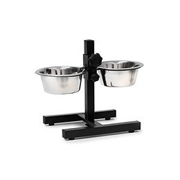 Produktbild von Relaxdays Futterstation Hund höhenverstellbar mit 2 Edelstahlnäpfen - 0,75 l