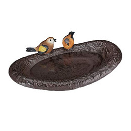Produktbild von Relaxdays Gusseisen Vogeltränke mit Vogel