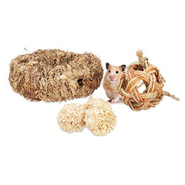 Produktbild von Relaxdays Hamster Zubehör Set 5-tlg. aus Naturmaterial