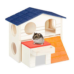 Produktbild von Relaxdays Hamsterhaus Holz 2 Etagen