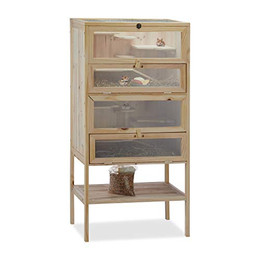 Produktbild von Relaxdays Hamsterkäfig aus Holz, 3 Etagen, XXL
