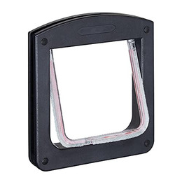 Produktbild von Relaxdays Haustierklappe 4 Wege für Katzen und kleine Hunde, Schwarz