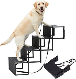 Produktbild von relaxdays Haustiertreppe Hundetreppe Auto klappbar 4 Stufen