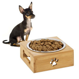 Produktbild von Relaxdays Hundenapf mit Bambus-Gestell 400 ml - 400 ml