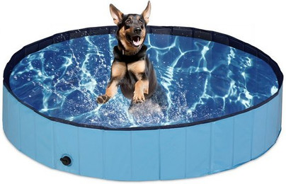 Produktbild von Relaxdays Hundepool 160x30 cm faltbar mit Ablassventil