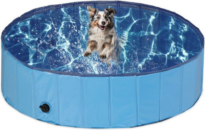 Produktbild von relaxdays Hundepool Blauer Hundepool, (1-tlg), L