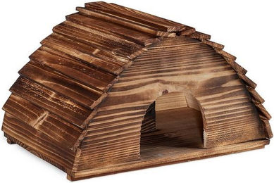 Produktbild von Relaxdays Igelhaus aus geflammtem Holz mit Boden