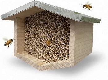 relaxdays Insektenhotel Bienenhotel mit Metalldach, A – Bild 1 von 5