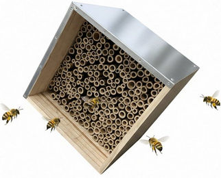 relaxdays Insektenhotel Bienenhotel mit Metalldach, B – Bild 1 von 5