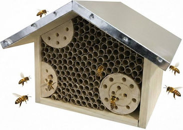 relaxdays Insektenhotel Bienenhotel mit Metalldach, B – Bild 1 von 5