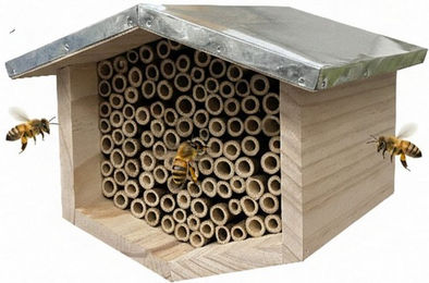 relaxdays Insektenhotel Bienenhotel mit Metalldach, B – Bild 1 von 5