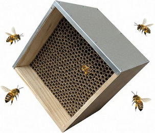 relaxdays Insektenhotel Bienenhotel mit Metalldach, C – Bild 1 von 5