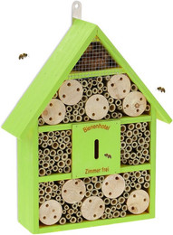 Produktbild von relaxdays Insektenhotel Bienenhotel mit Spitzdach, grün