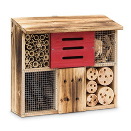 Produktbild von Relaxdays Insektenhotel gebrannt mit Flachdach