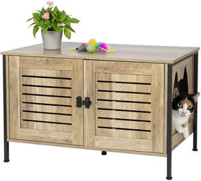 Produktbild von relaxdays Katzenhaus Katzenschrank für Katzenklo, Holzoptik