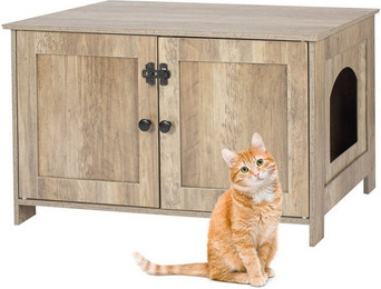 Produktbild von relaxdays Katzenhaus Katzenschrank für Katzenklo, Holzoptik