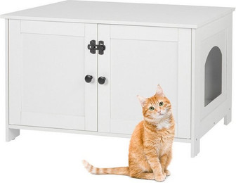 Produktbild von relaxdays Katzenhaus Katzenschrank für Katzenklo, weiß