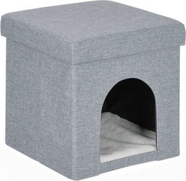Produktbild von Relaxdays Katzenhöhle Indoorhütte faltbar hellgrau