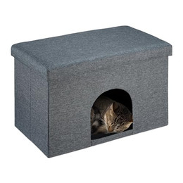 Produktbild von Relaxdays Katzenhöhle mit Sitzauflage und Faltfunktion