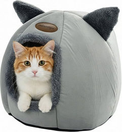 relaxdays Katzenliege Katzenhöhle mit Katzenohren – Bild 1 von 8