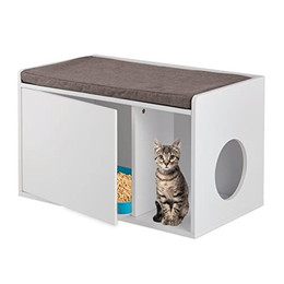 Produktbild von Relaxdays Katzenschrank mit Sitzauflage 2in1 Katzenkommode & Sitzbank