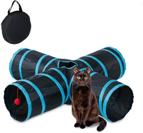 Produktbild von Relaxdays Kleintiertunnel Faltbarer Katzentunnel 4 Wege Nylon