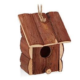 Produktbild von Relaxdays Mini Vogelhaus aus unbehandeltem Holz