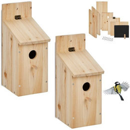 Produktbild von Relaxdays Nistkasten Bausatz für Vögel 2er Set