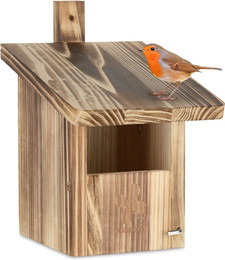 Produktbild von relaxdays Nistkasten Halbhöhlenbrüter geflammt