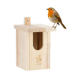 relaxdays Nistkasten Naturholz Halbhöhlenbrüt – Bild 1 von 8